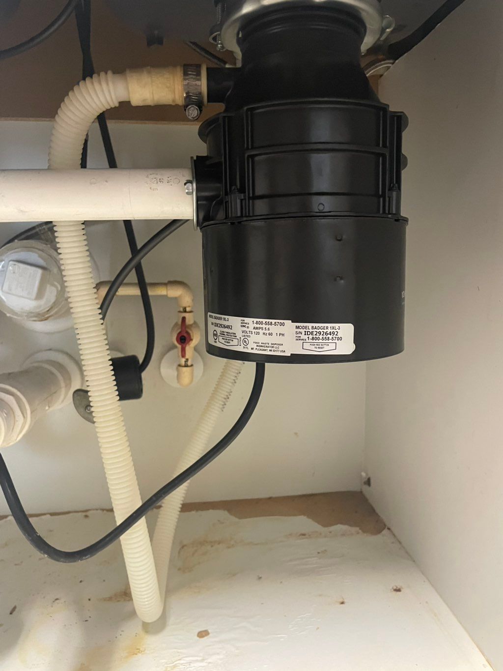 New garbage disposal instillation