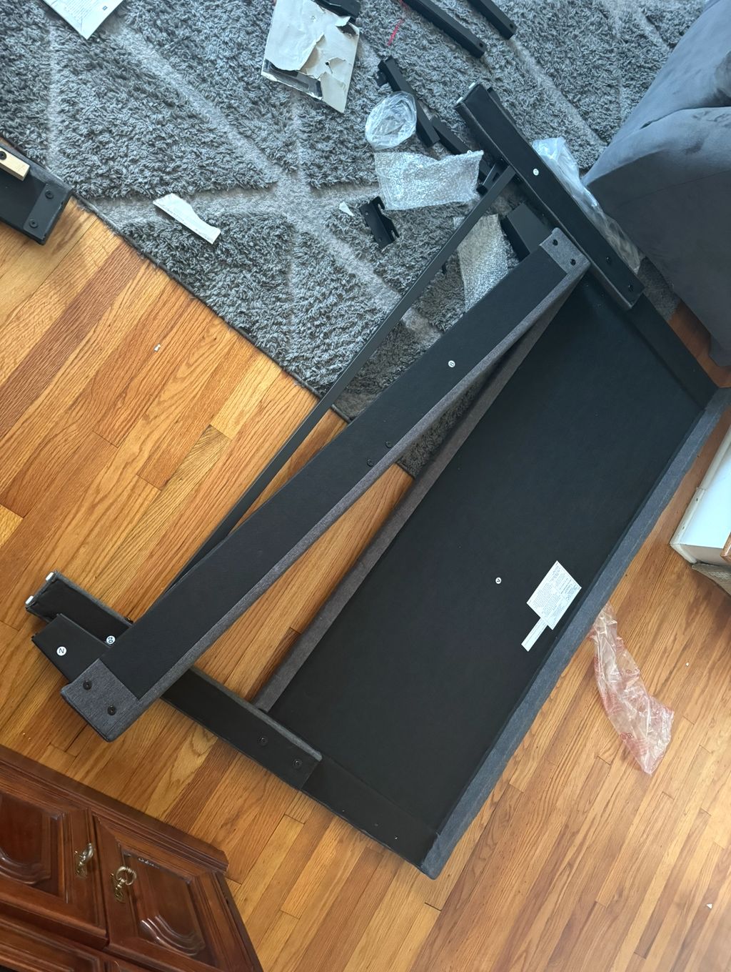 Assembling the bed.