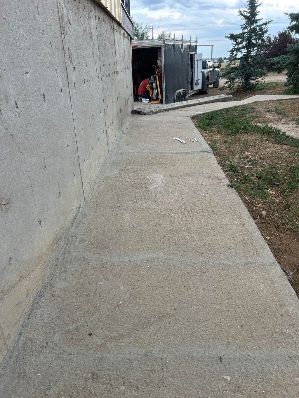 Poly foam was used to lift and level the concrete 