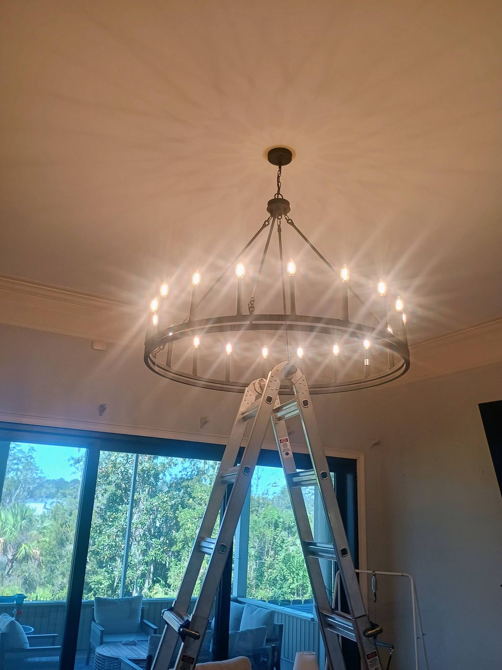 chandelier installation (after)