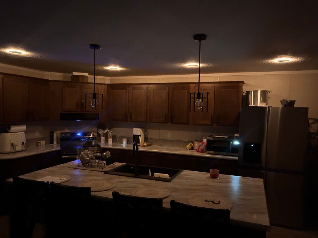 Installed night light puck lights 