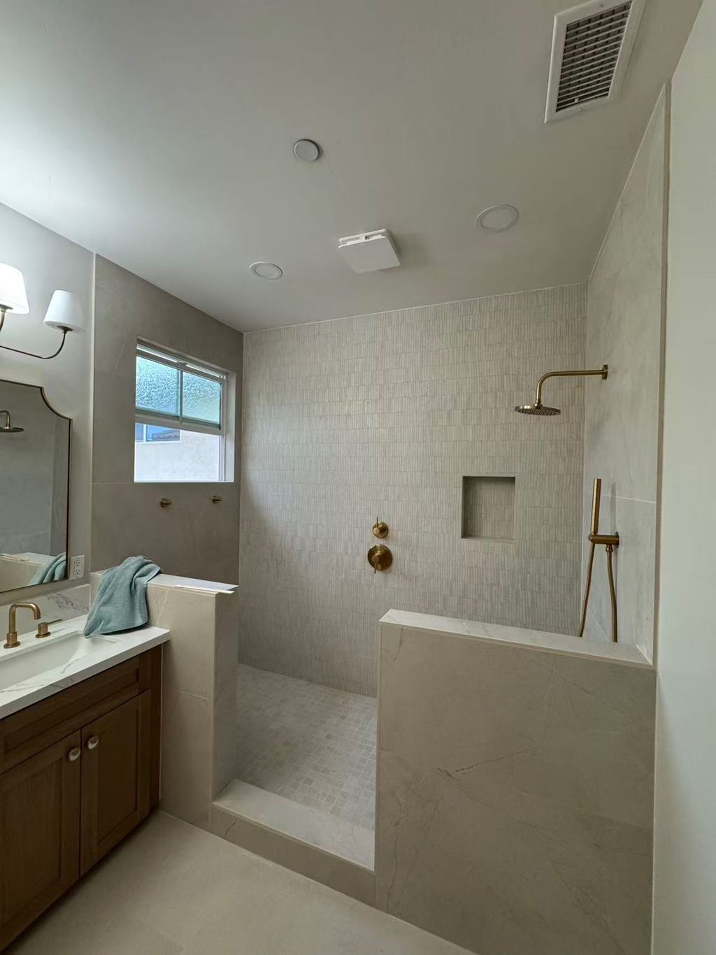 Large Shower with Designer Tiles