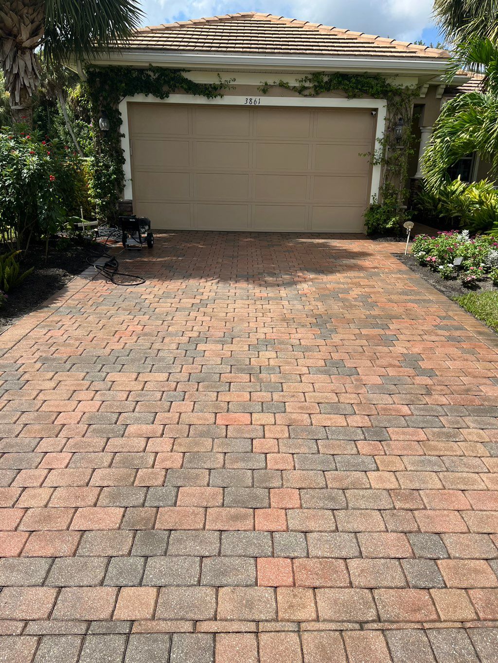 Pressure washed