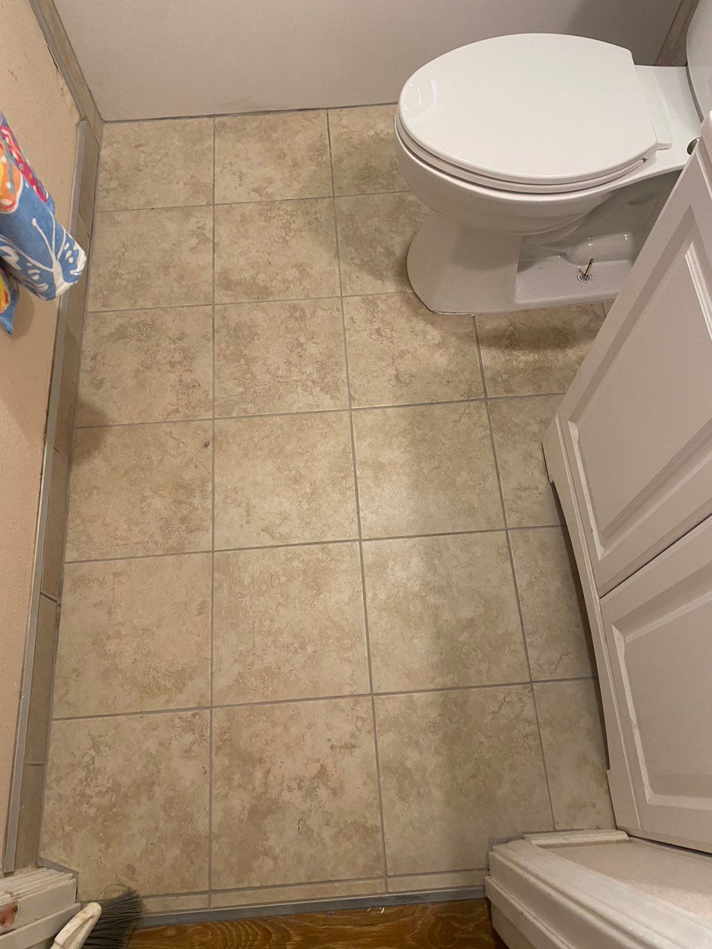 New tile floors with full whole house sewer line r
