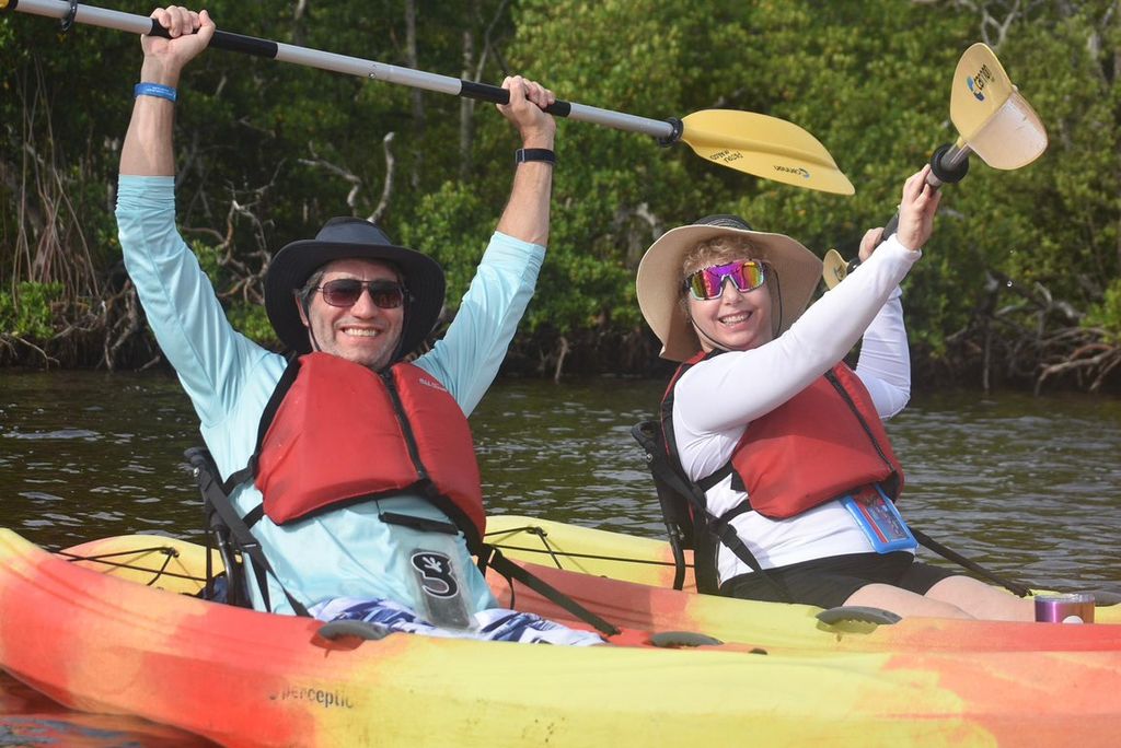 Our clients John and Claudia on the kayak trip in 