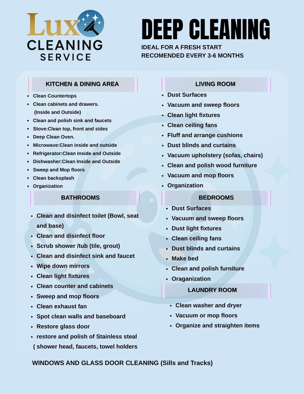 COMPREHENSIVE DEEP CLEANING 