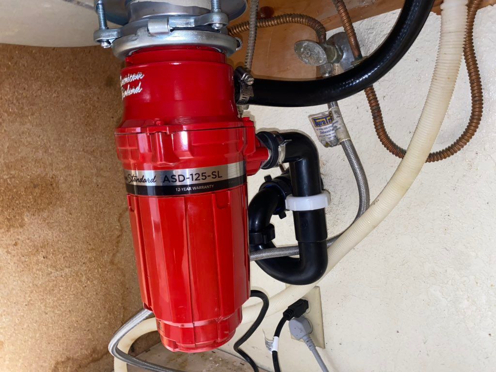 New garage disposal and ptrap +air gap and dishwas