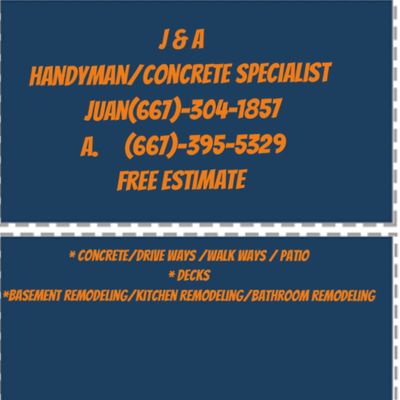 Avatar for J & A HANDYMAN/ CONCRETE SPECIALIST