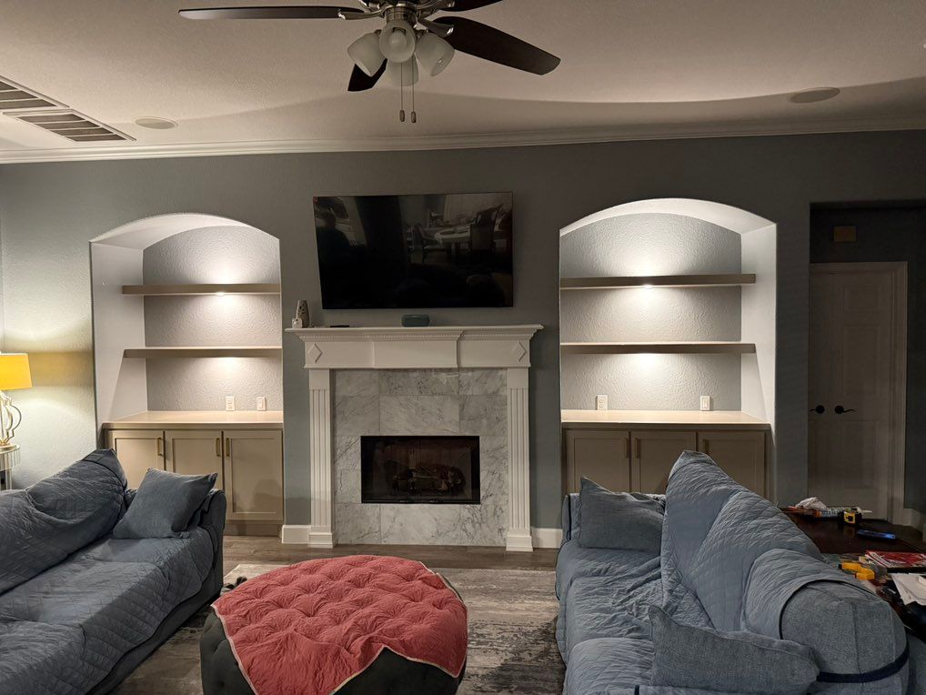 Built ins with lighting 