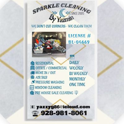 Avatar for Sparkle Cleaning by Yazmin N Handyman