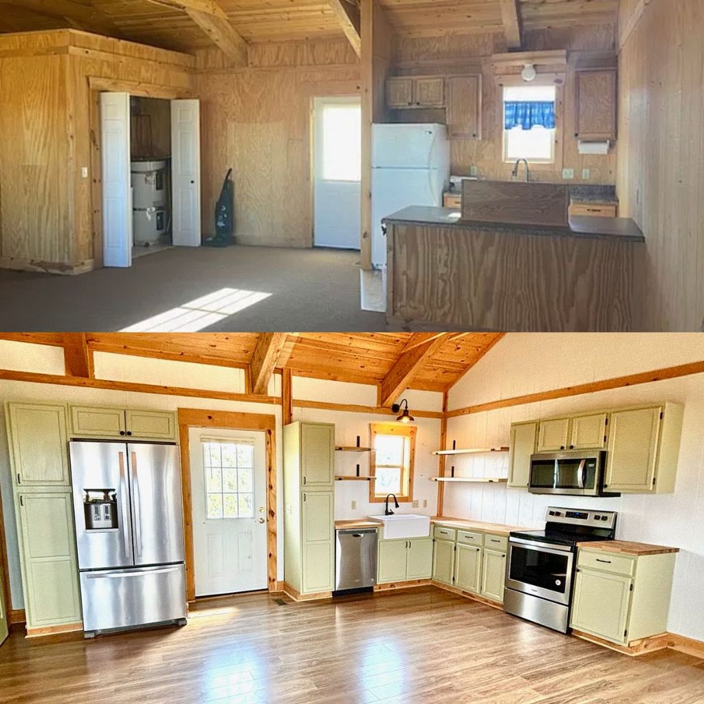 Before and After of a Painting and Kitchen Remodel