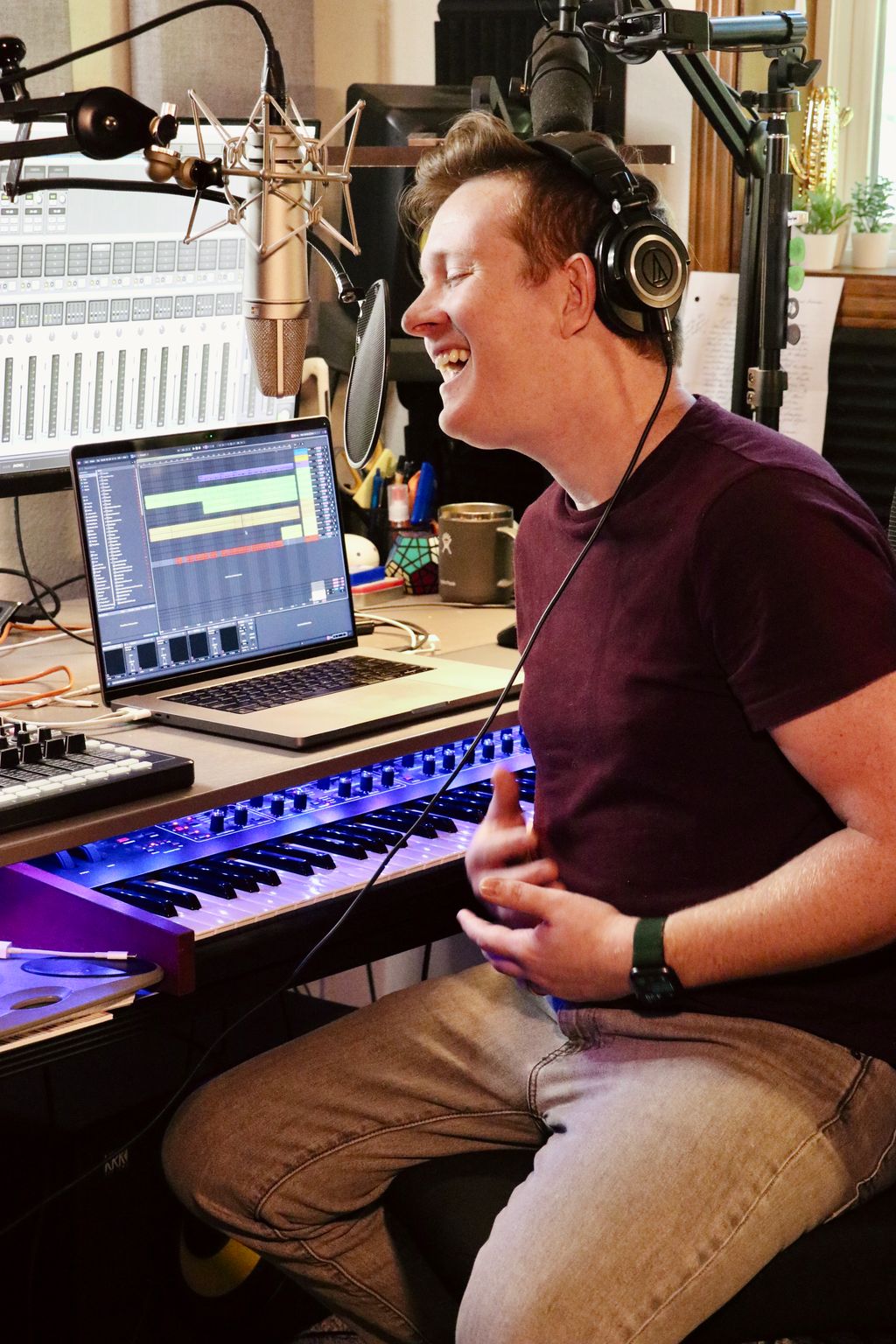 Recording background vocals for a client