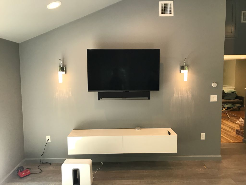 TV Mount w/ Sconce Lights