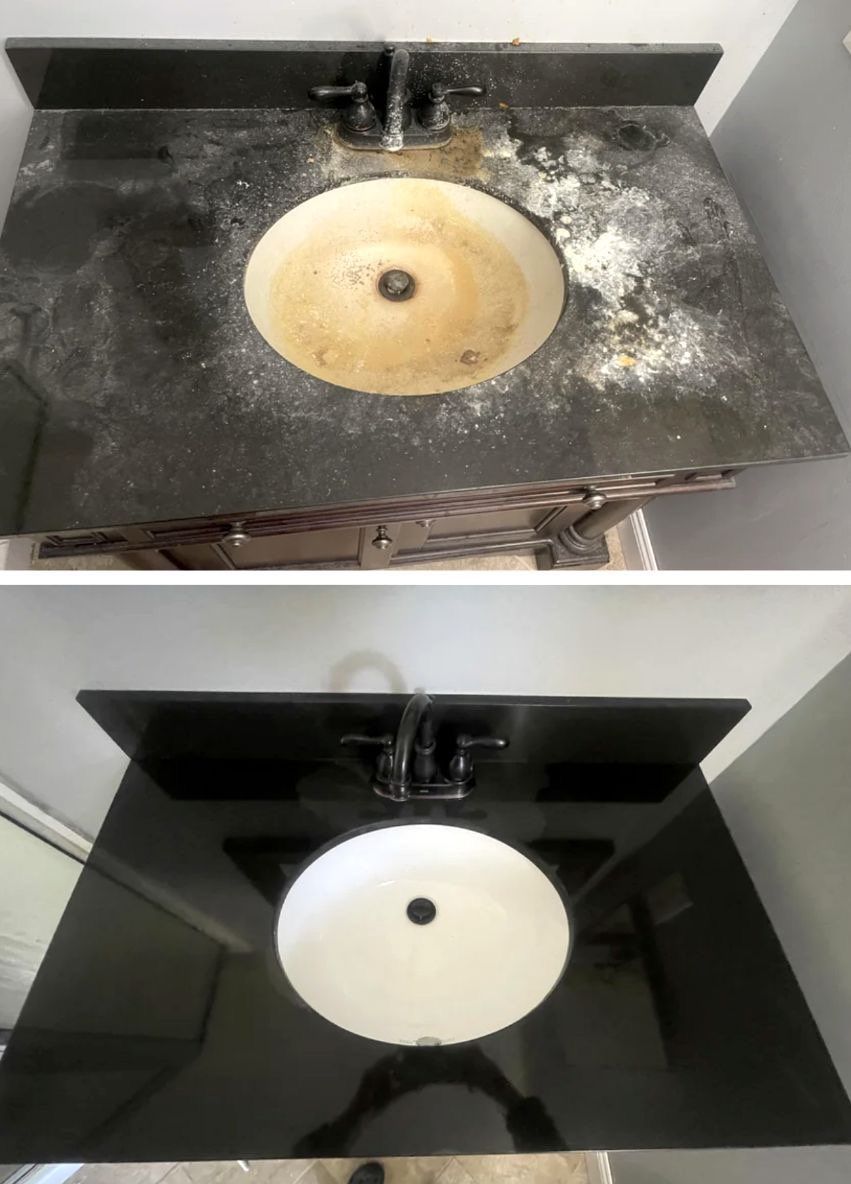 Before and after-Bathroom sink