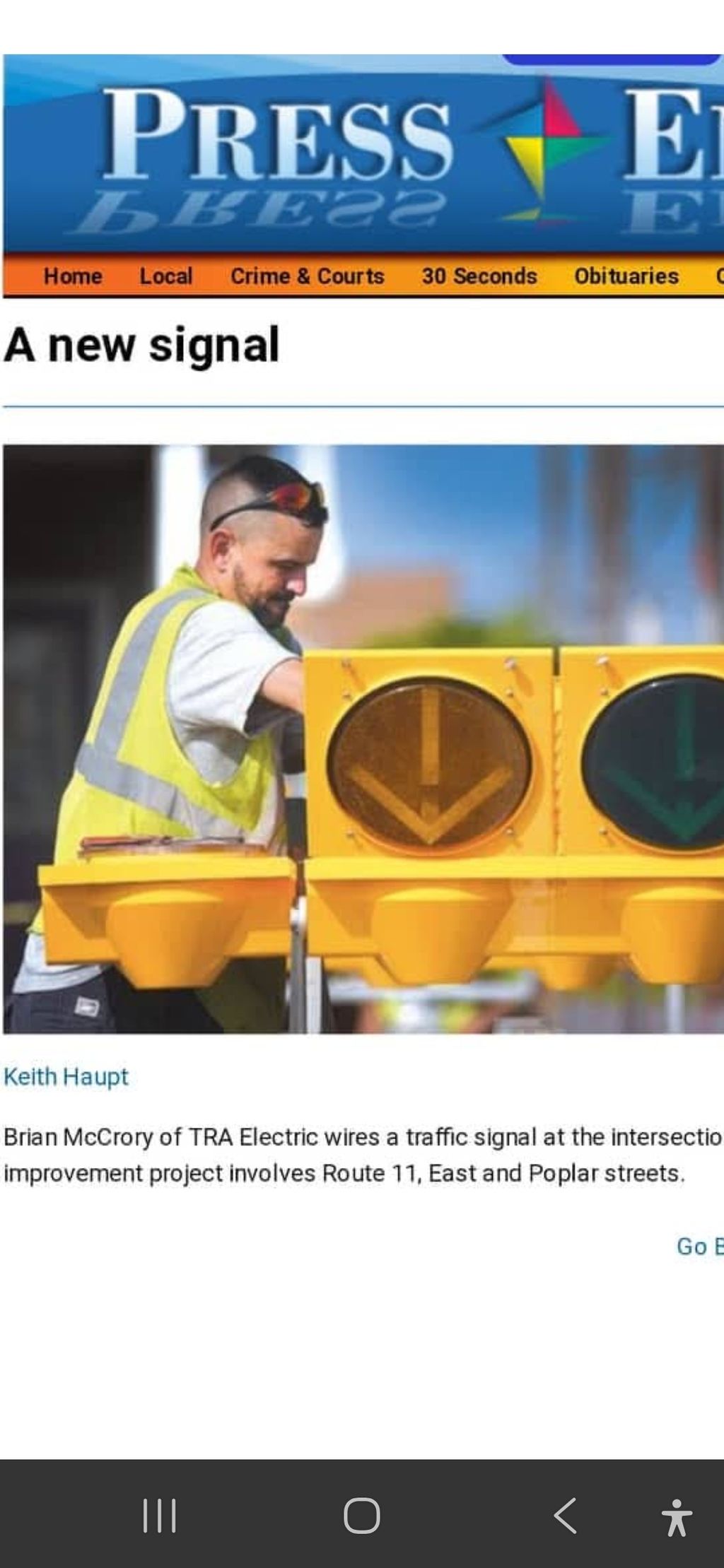 wiring traffic lights for bloomsburg Pa.