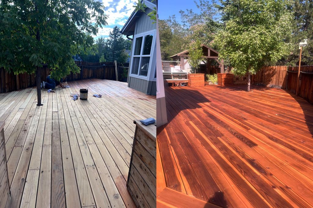 900 sf sanding and staining