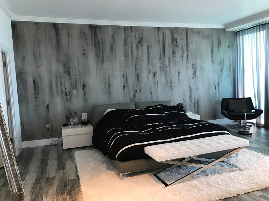 Concrete wall imitation to match flooring