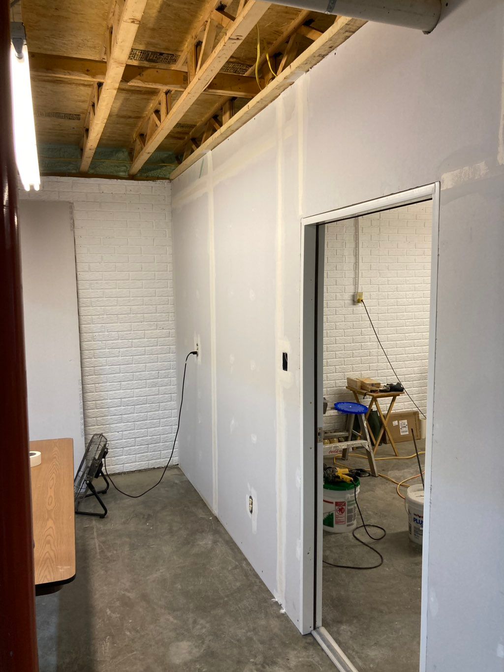 This is the tape coat of a basement that someone e