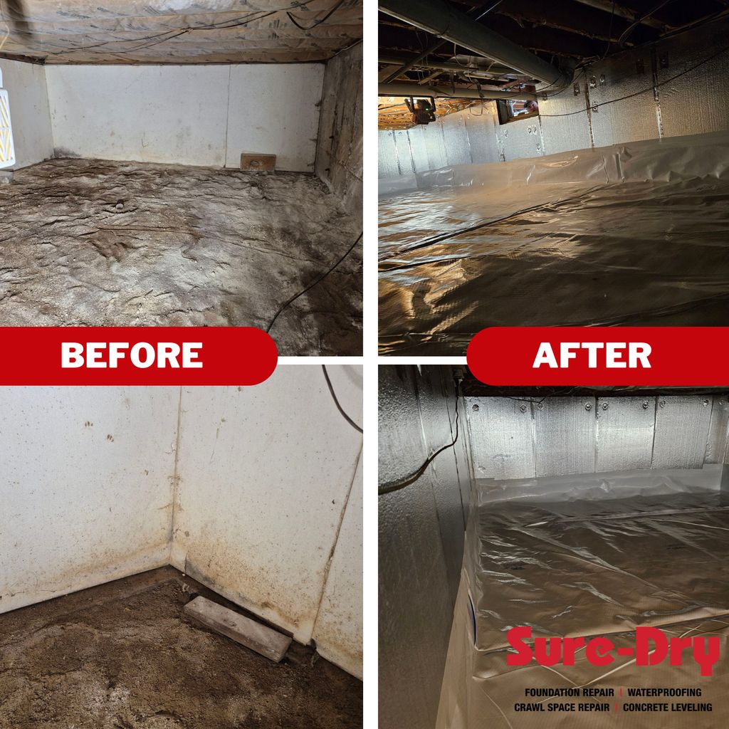 Crawl space repaired and insulated utilizing Clean