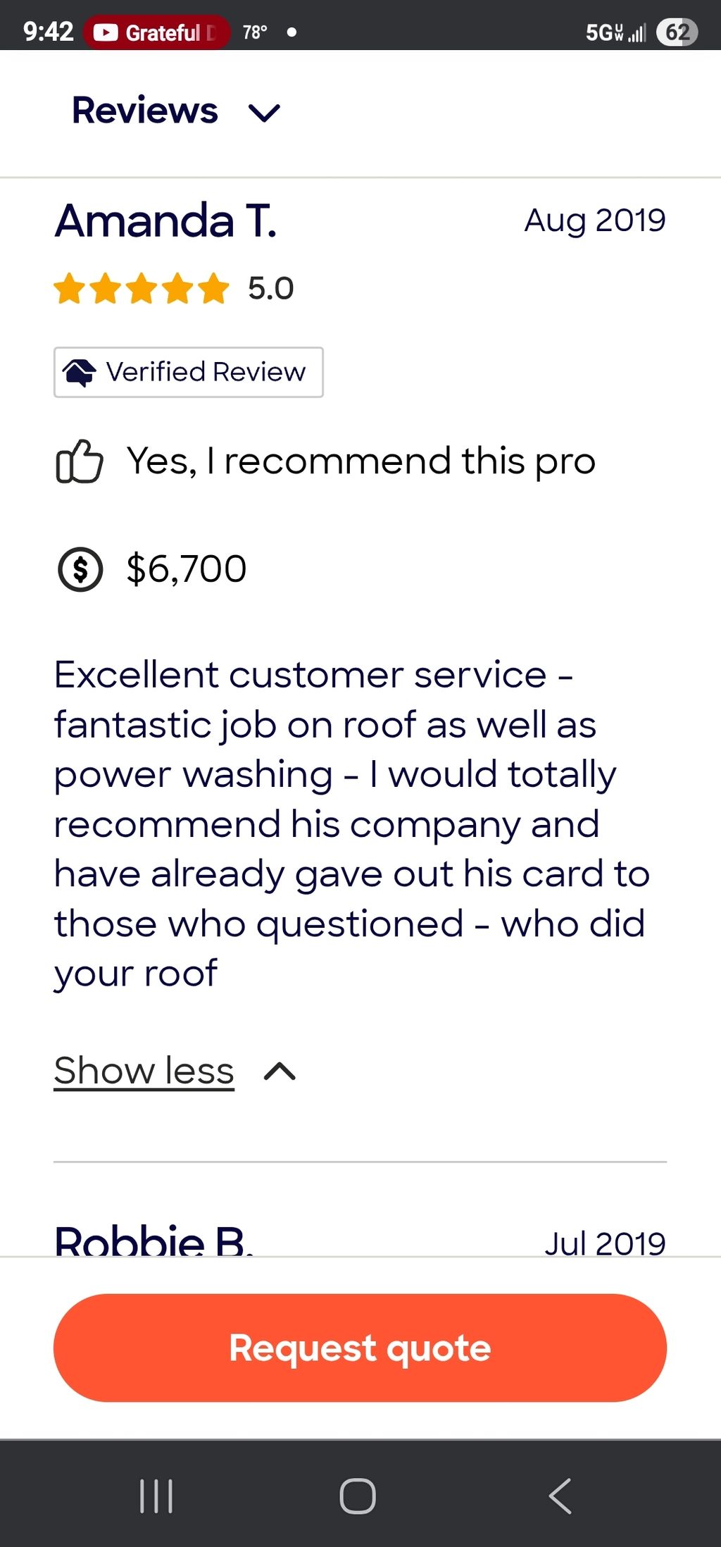 Angie's leads reviews