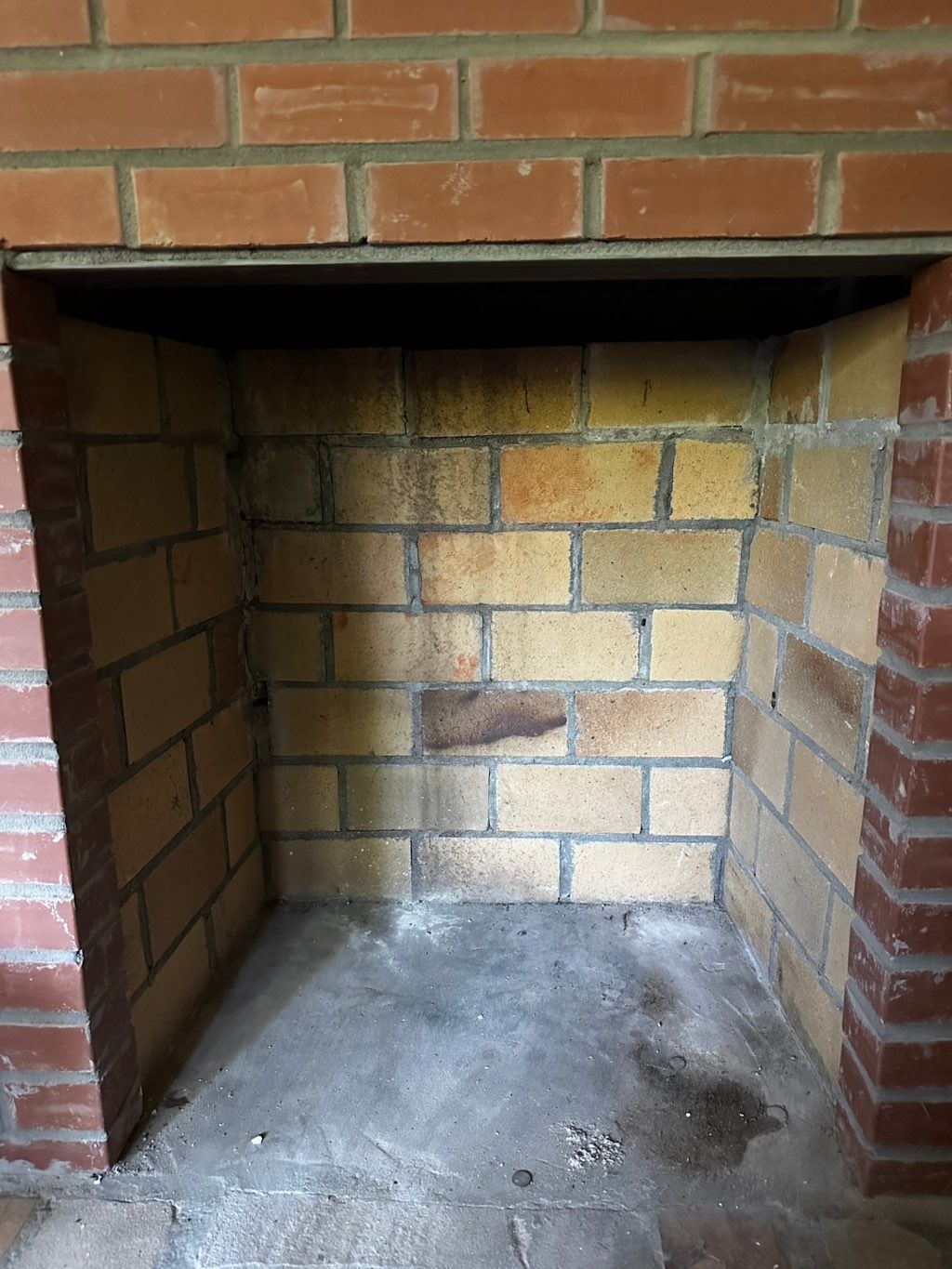 This fireplace had water damaging. Several bricks 