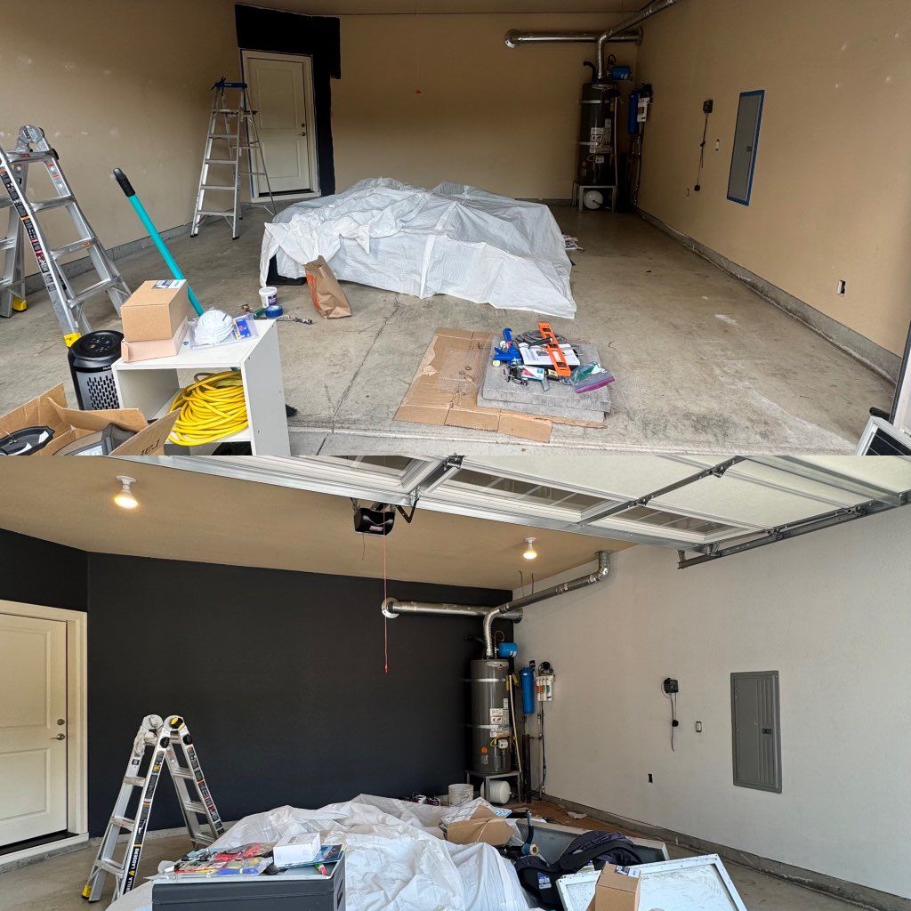 Painted the garage with. 2 colors. Before and afte