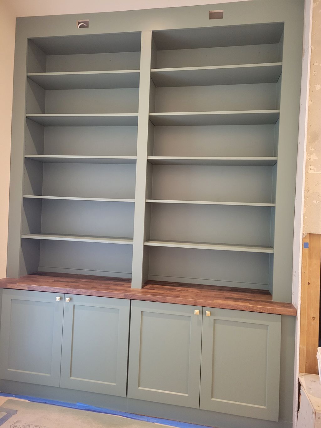 Custom built-in cabinets with Ikea countertops (I 