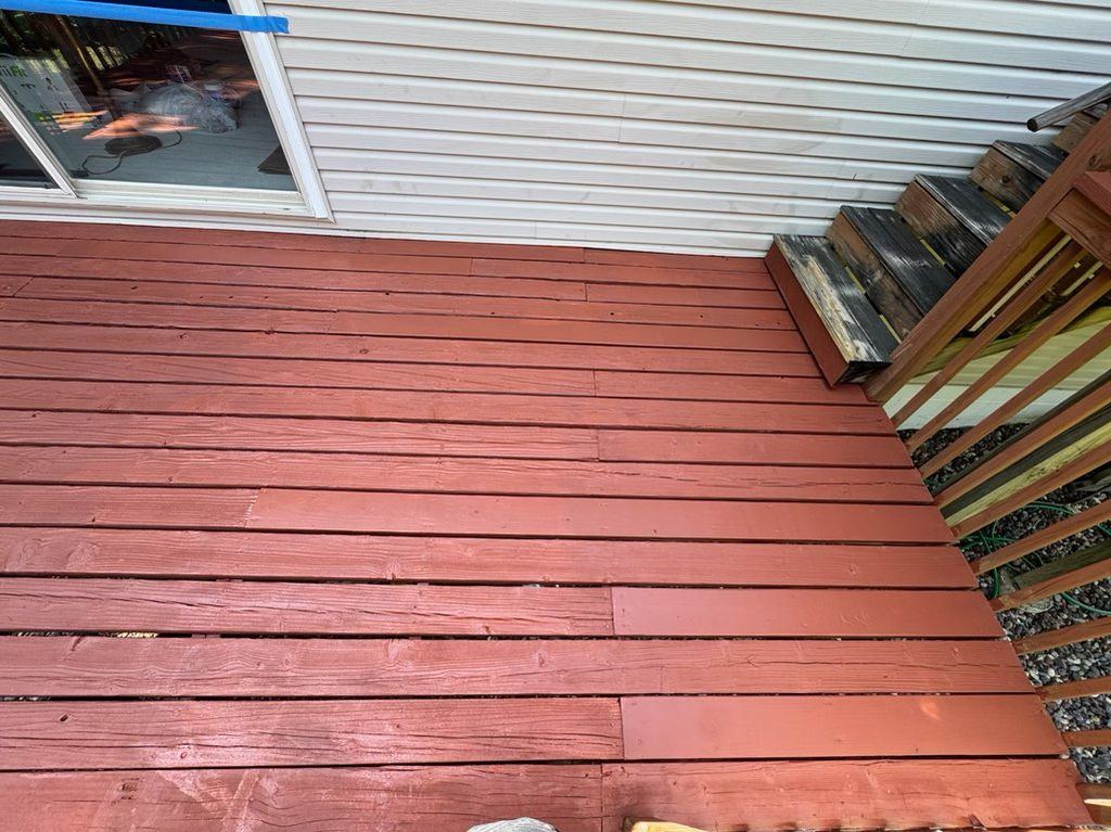Repaired and stained deck.