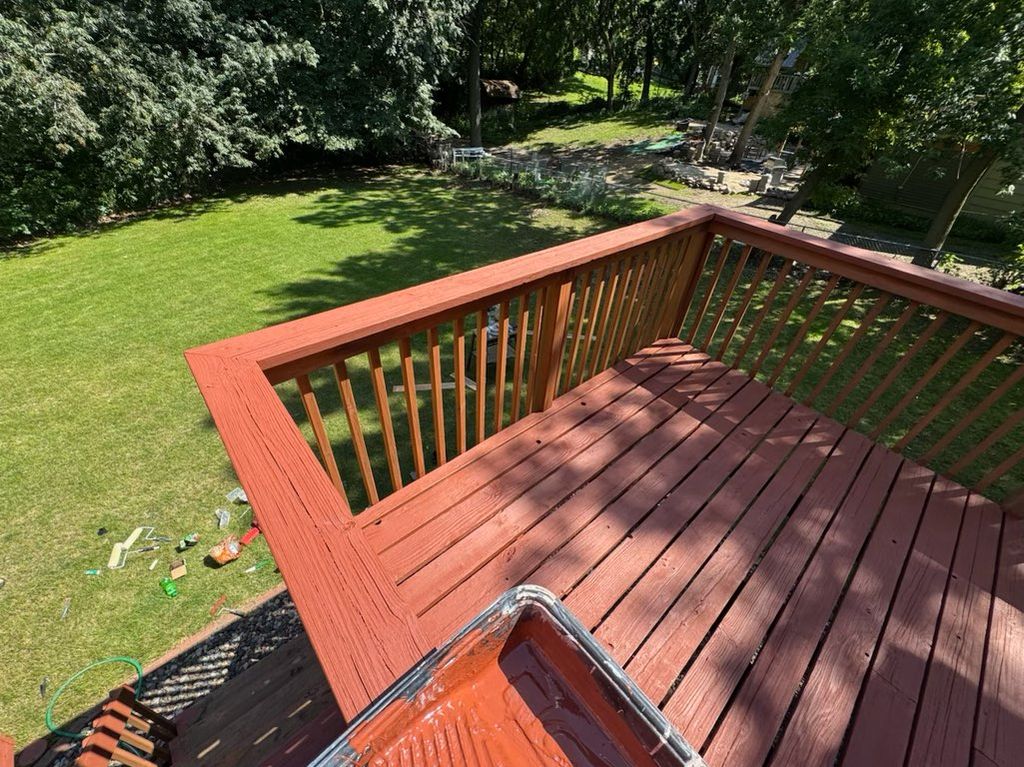 Repaired and stained deck.