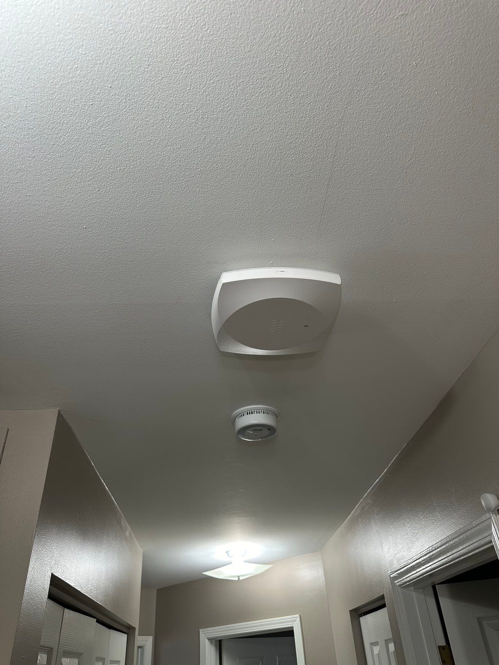 Ceiling-mounted access point installation