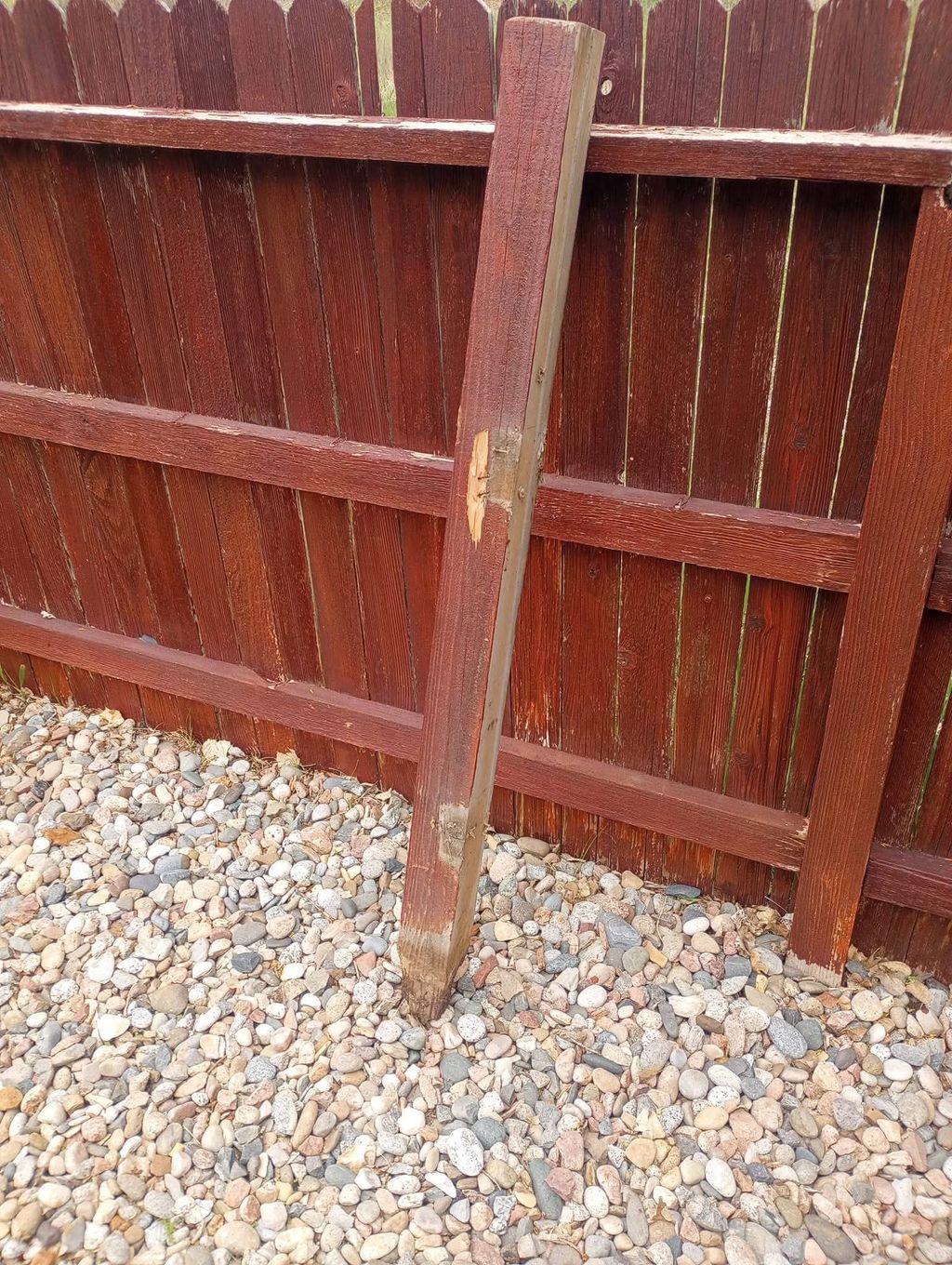 Old Fence Post Rotted OUT At The Bottom Causing Fe