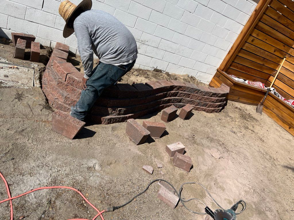 Building a brick planter
