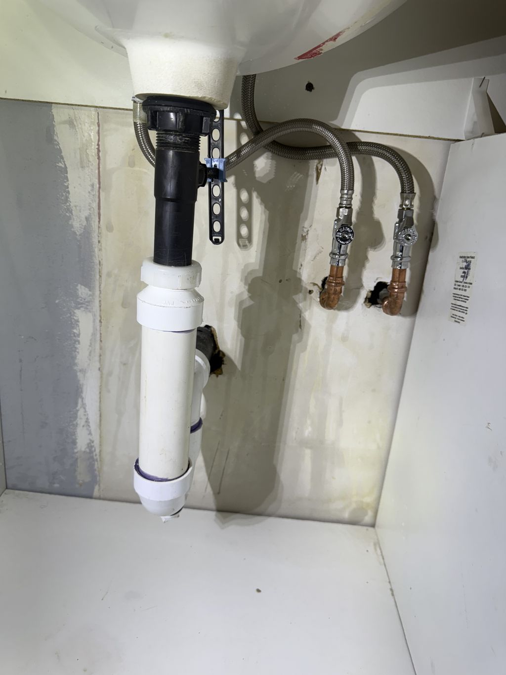New shut off valves installed