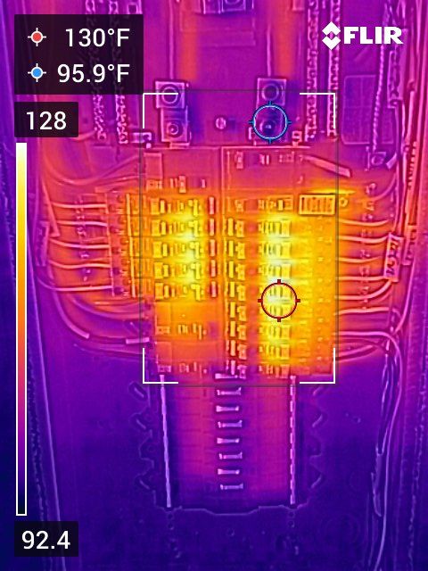Electrical Panel Thermal Imaging showing some seri