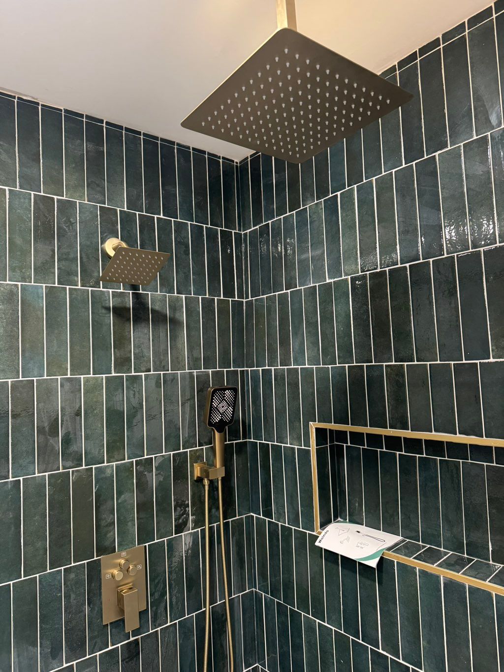 Beautiful new shower installation with a modern ra