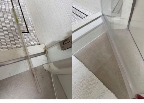Shower mold before and after