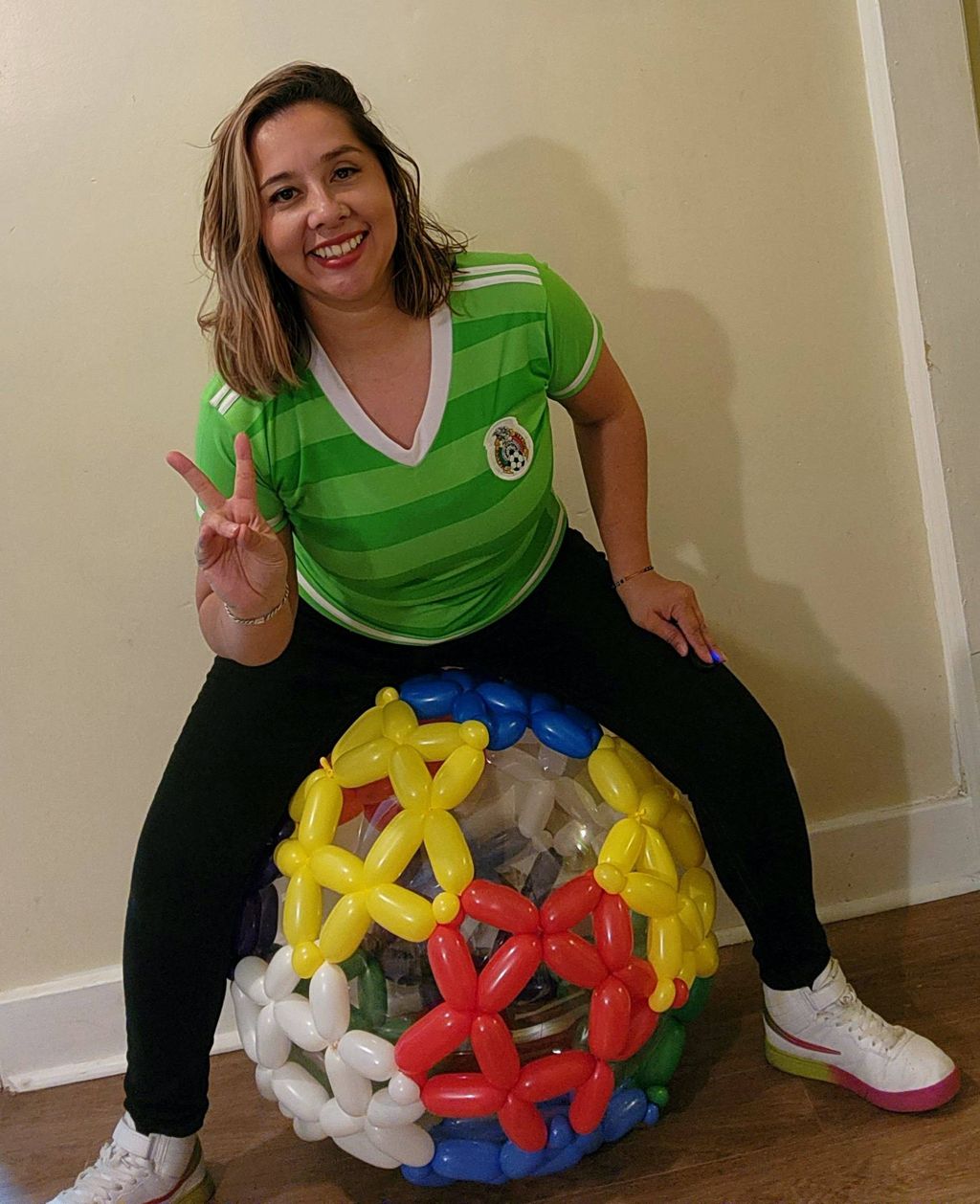 a soccer balloon made for a restaurant 