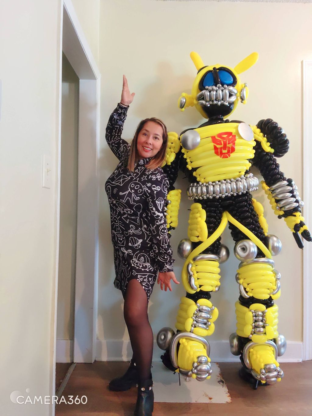 bumblebee was a sculpture about 6ft of height. 