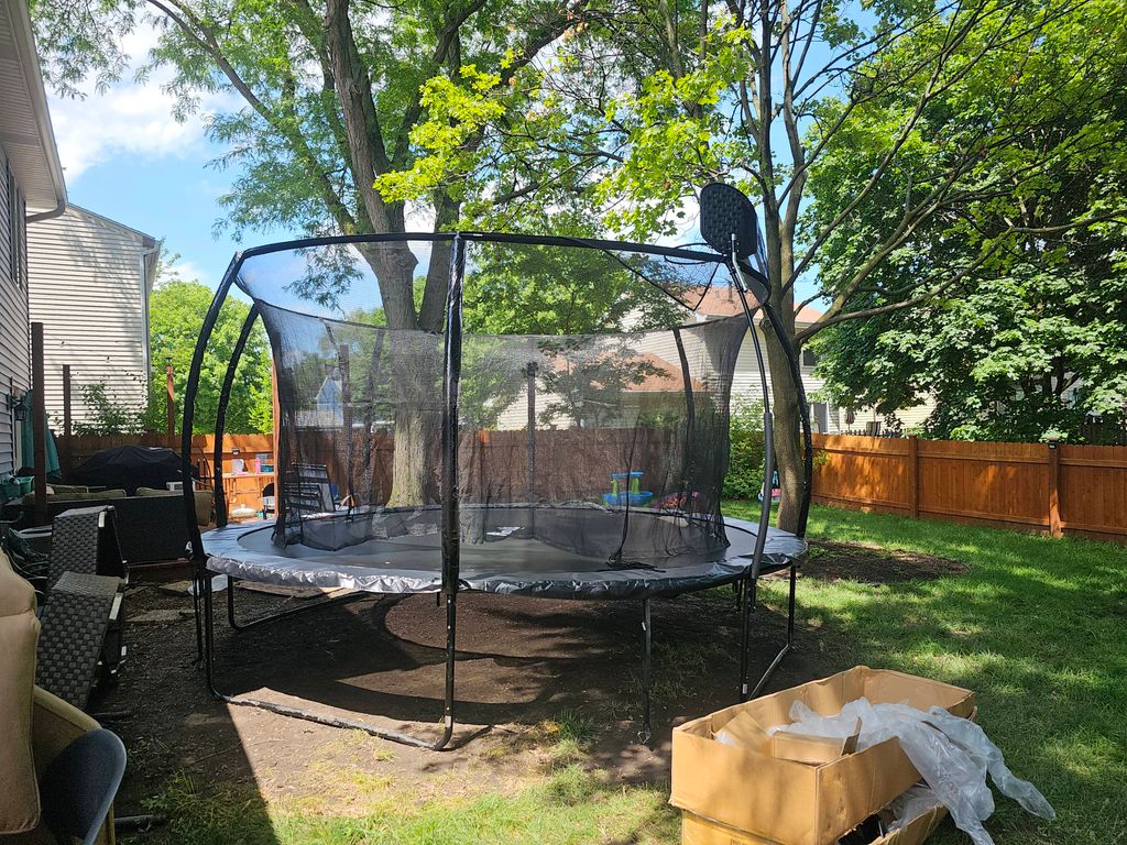 after of a trampoline assembly