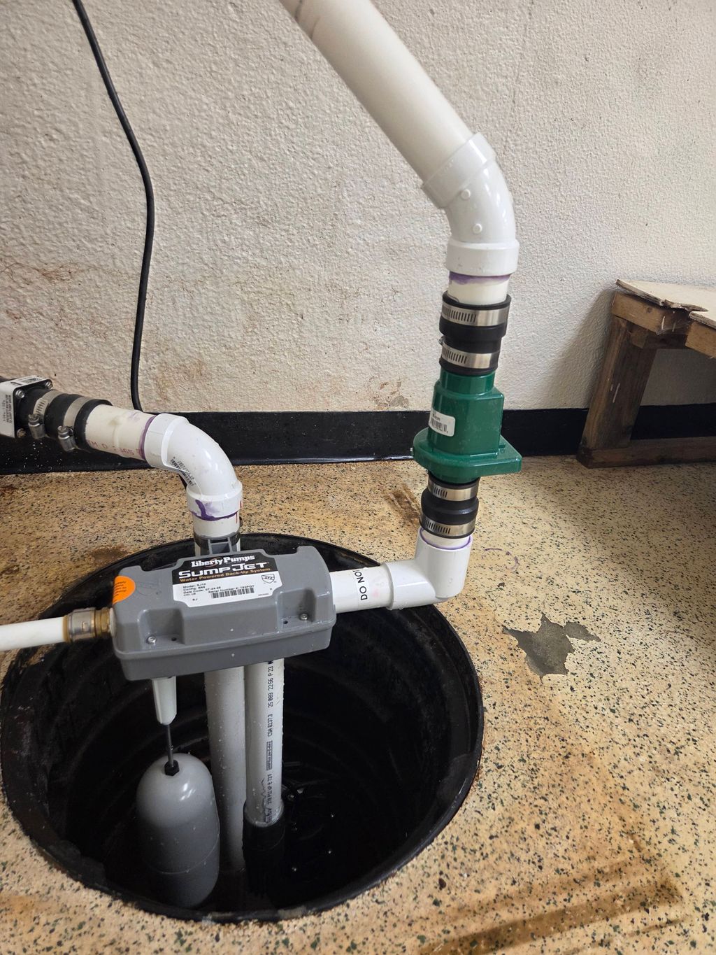 Water pressure backup sump pump