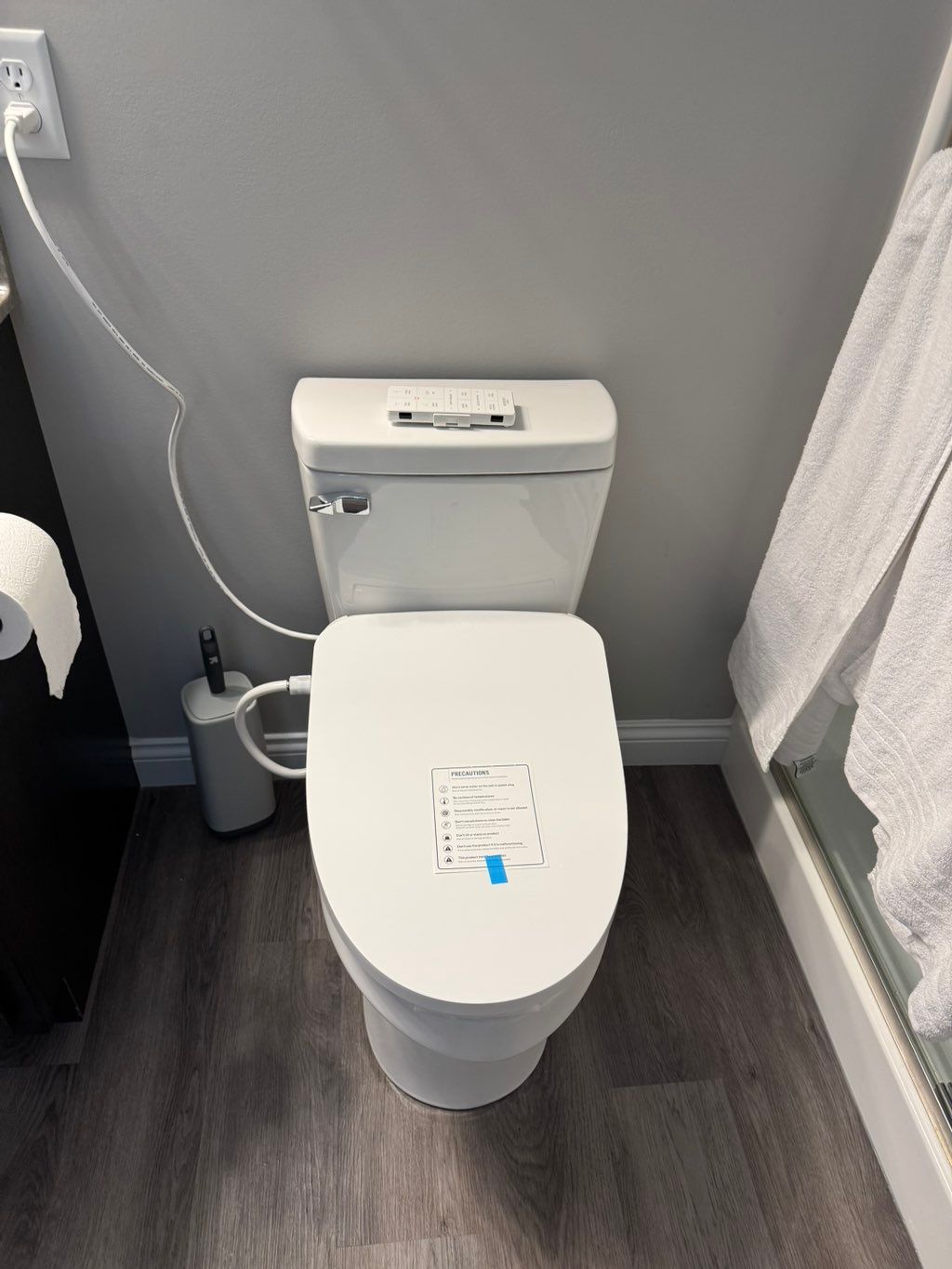 New toilet with updated heated bidet seat