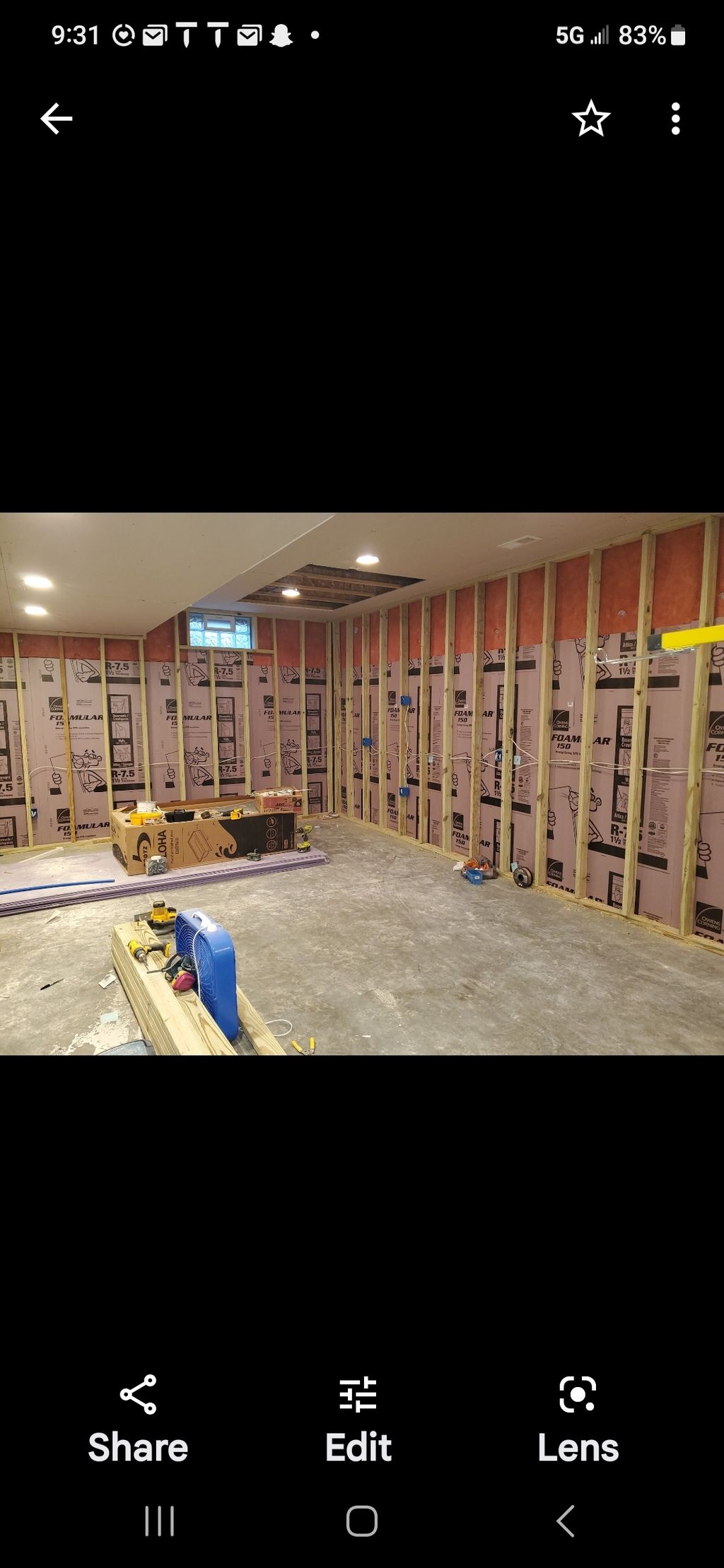foam board and treated lumber 