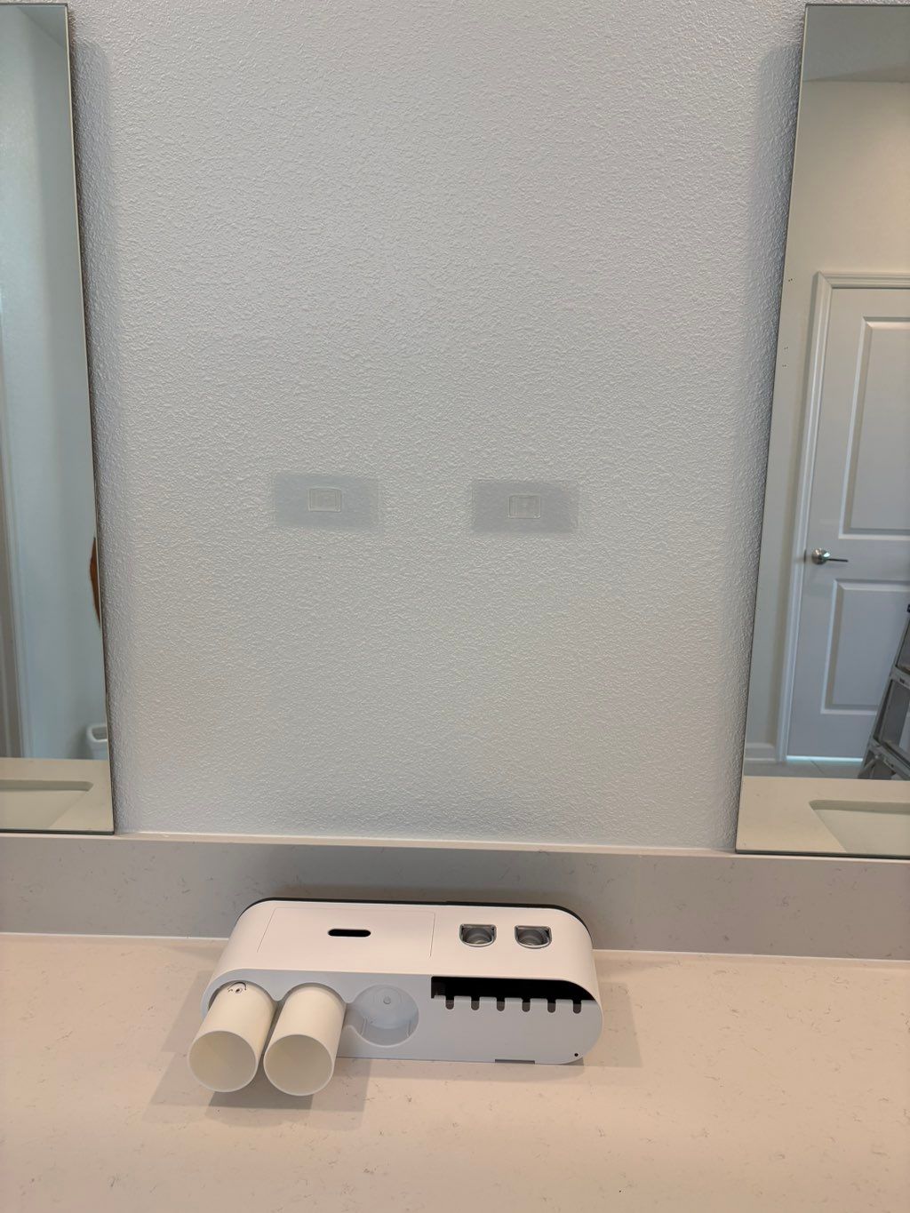 Before Modern toothpaste and brush holder on wall