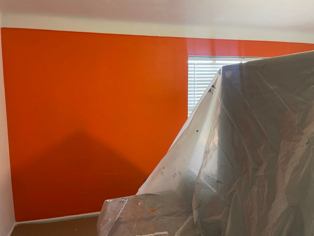 Orange Accent Wall Interior 
Room Interior Painted