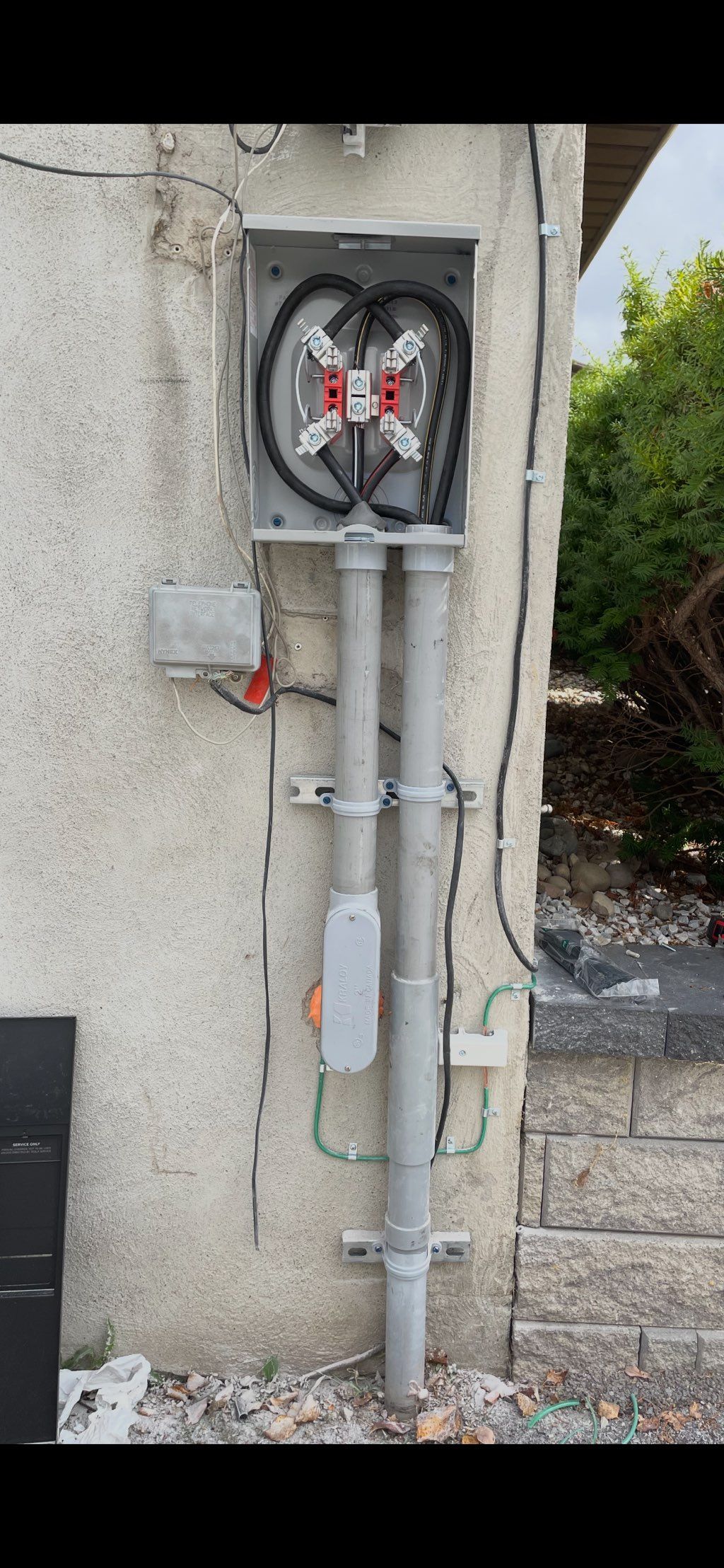 Installation of a new meter enclosure with an unde