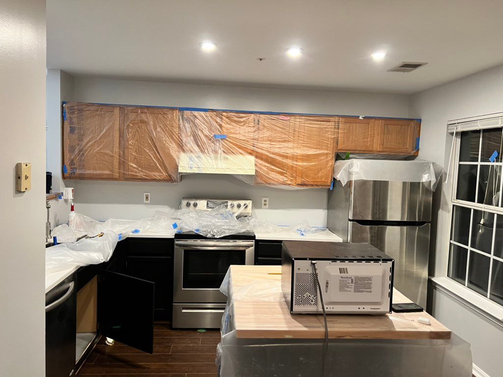 Bottom cabinet’s done black 