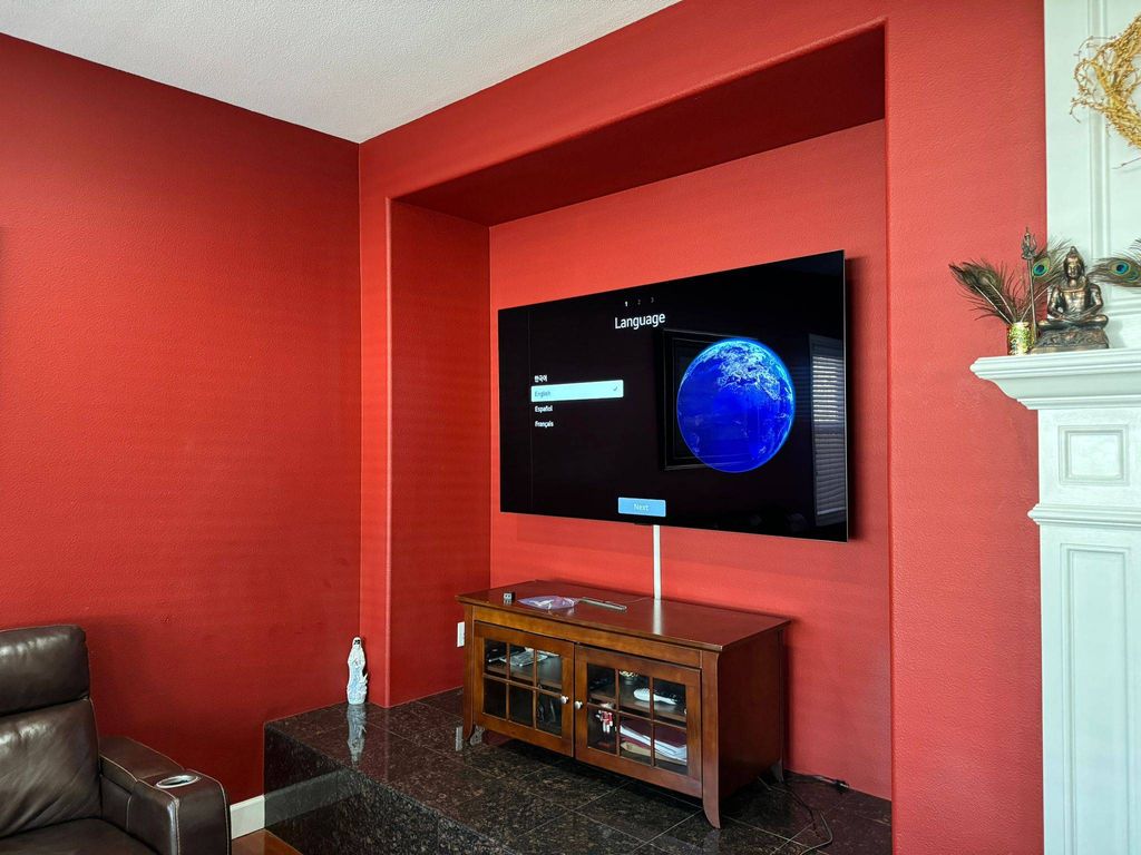 TV mounting and on wall wire concealment on drywal
