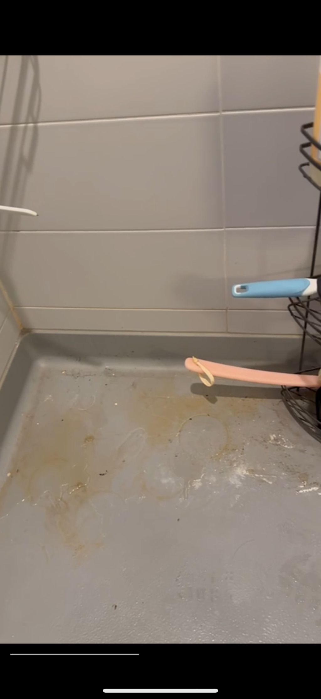 Shower before cleaning 