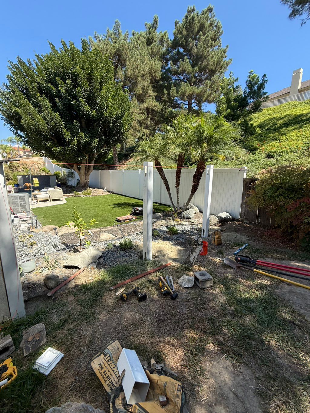 The process of installing posts 