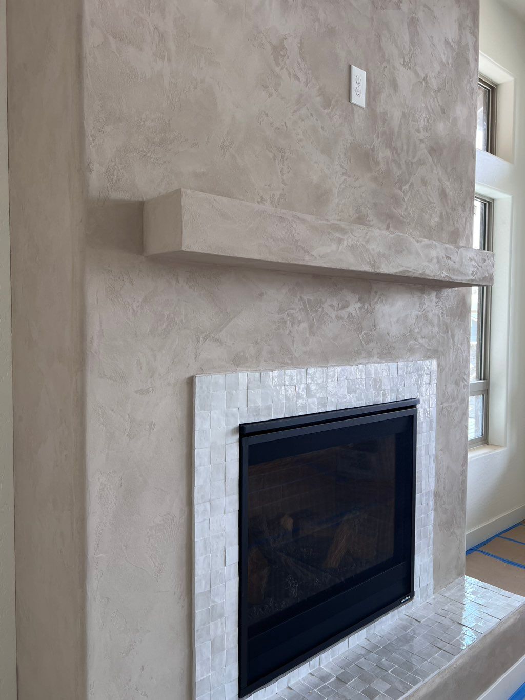 Italian plaster fireplace